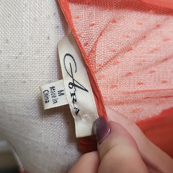 Orange boho blouse - Picture 4 of 5